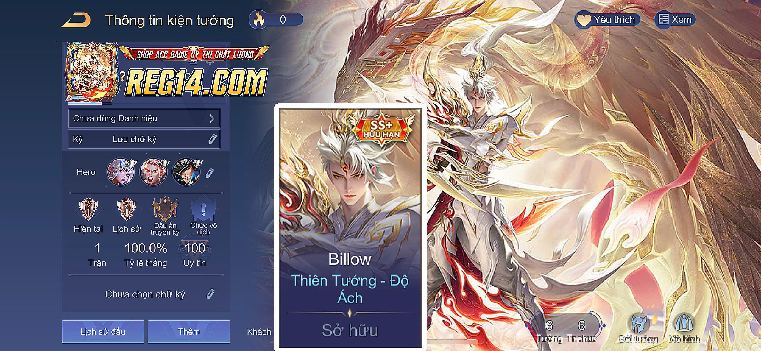 Reg Billow Thiên Tướng - Độ Ách