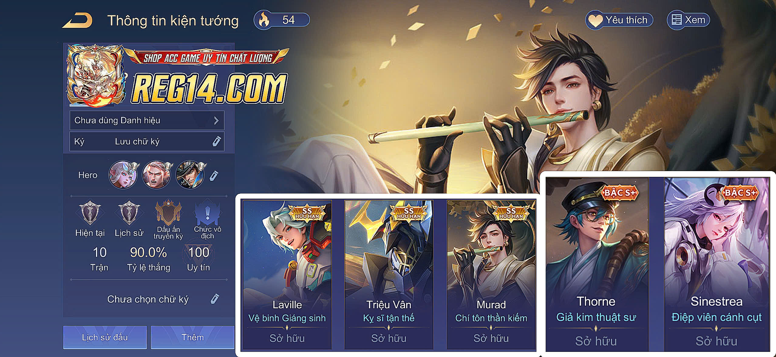 Reg Combo Skin  Murad Chí tôn thần kiếm kẹp