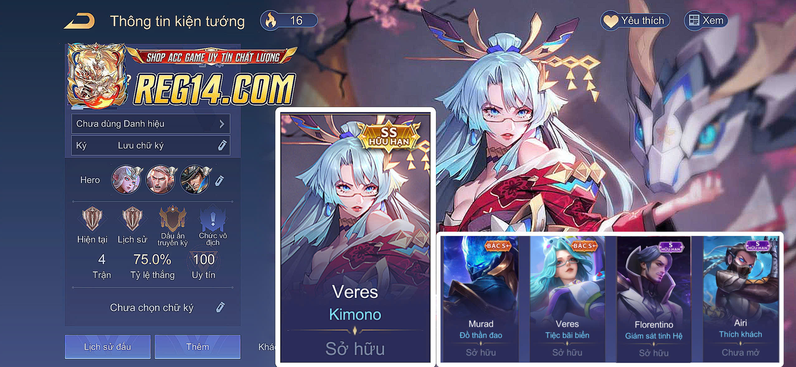 Reg Veres Kimono kẹp