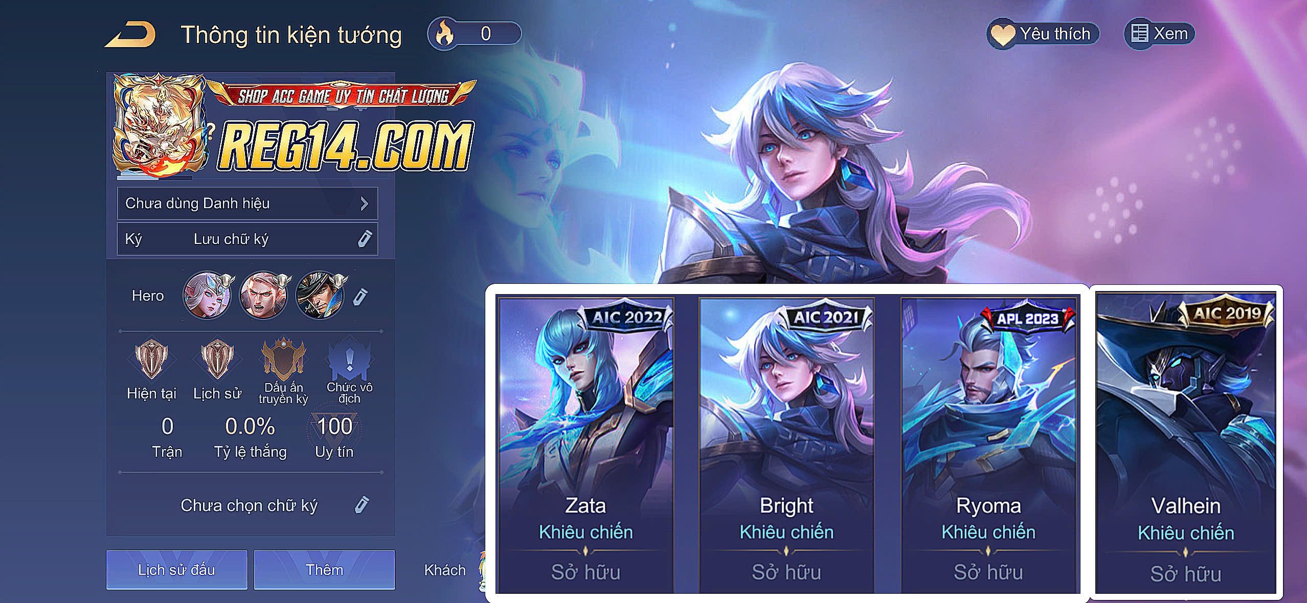 Reg Skin khiêu chiến