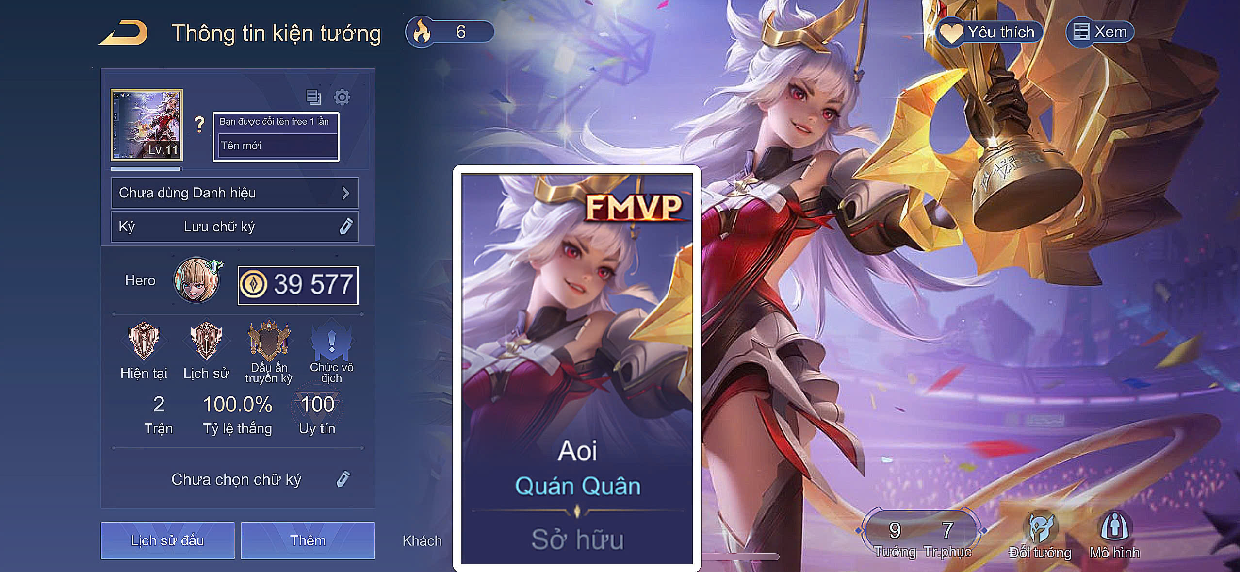 Reg Aoi Quán quân FMVP